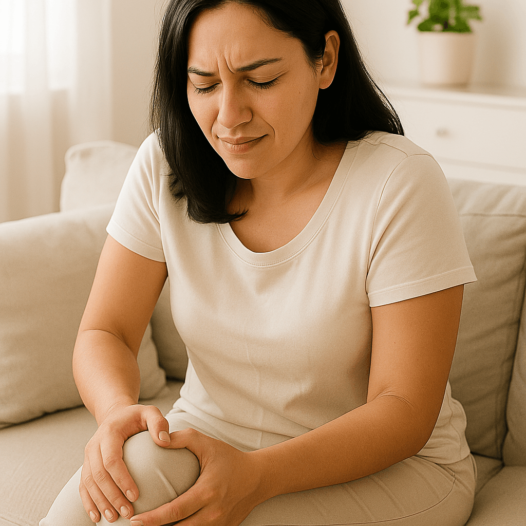 Mujer con dolor de rodilla