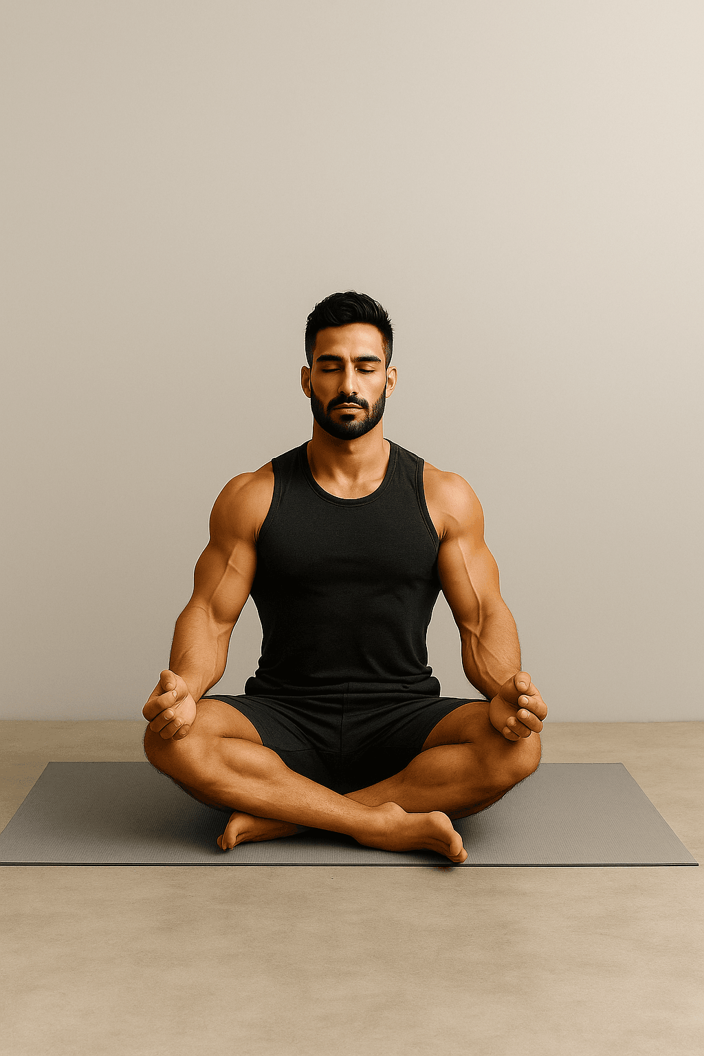 Un hombre meditando