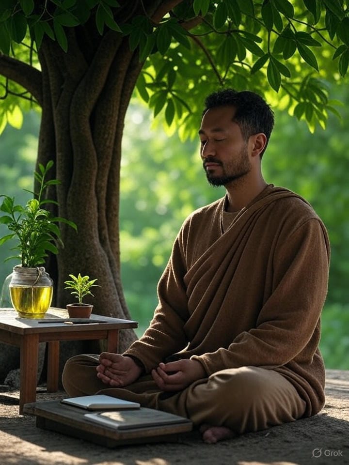 Hombre meditando