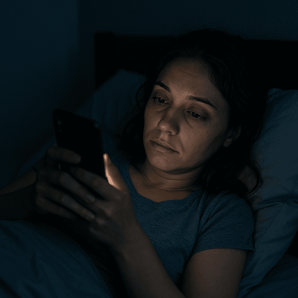 Mujer viendo su movil