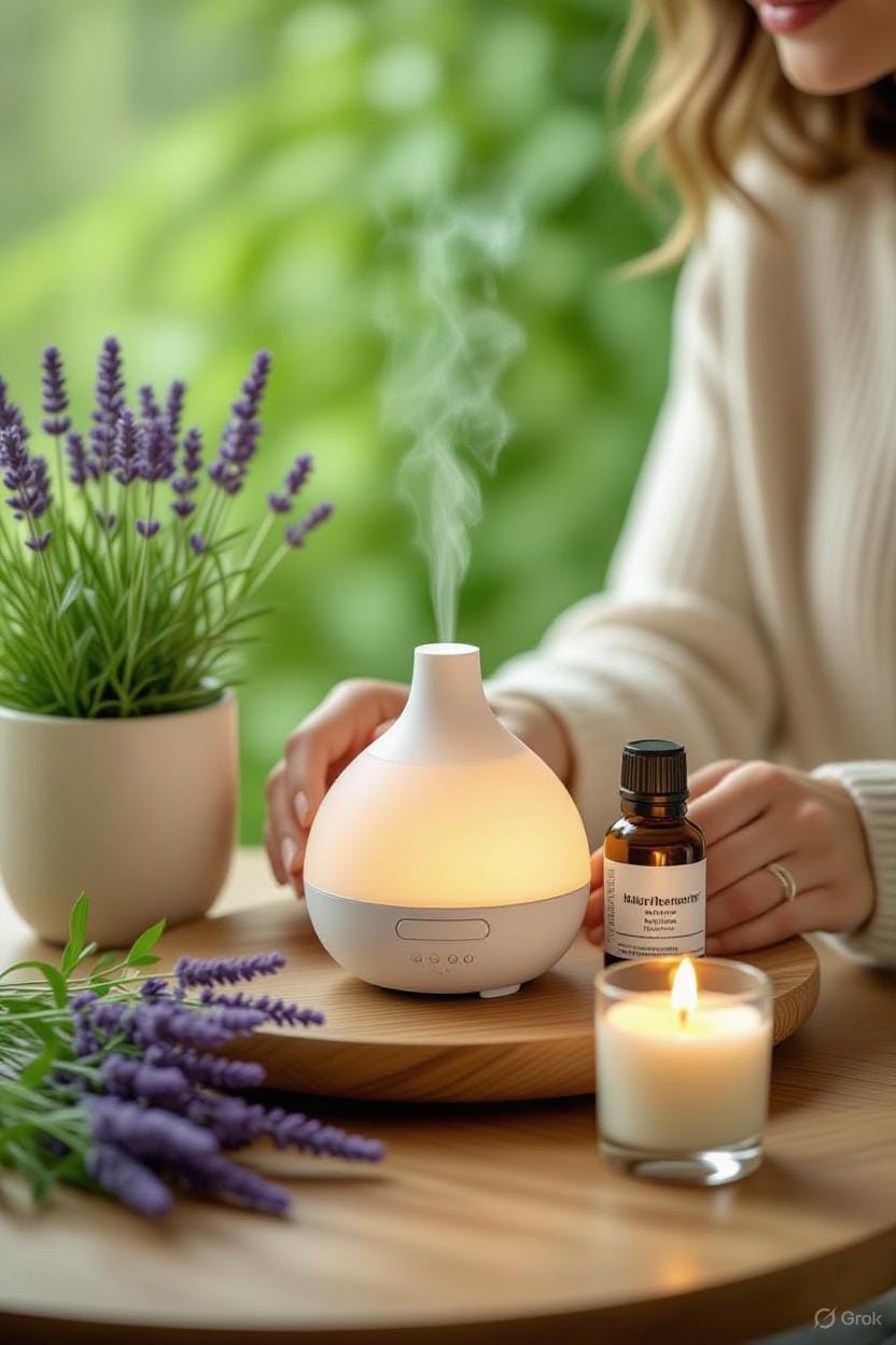 imagen una persona con aromaterapia
